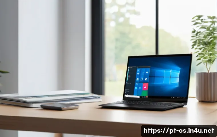 운영체제별 파일 압축 및 해제 도구 - A modern home office setup featuring a sleek Windows laptop displaying the Windows File Explorer wit...