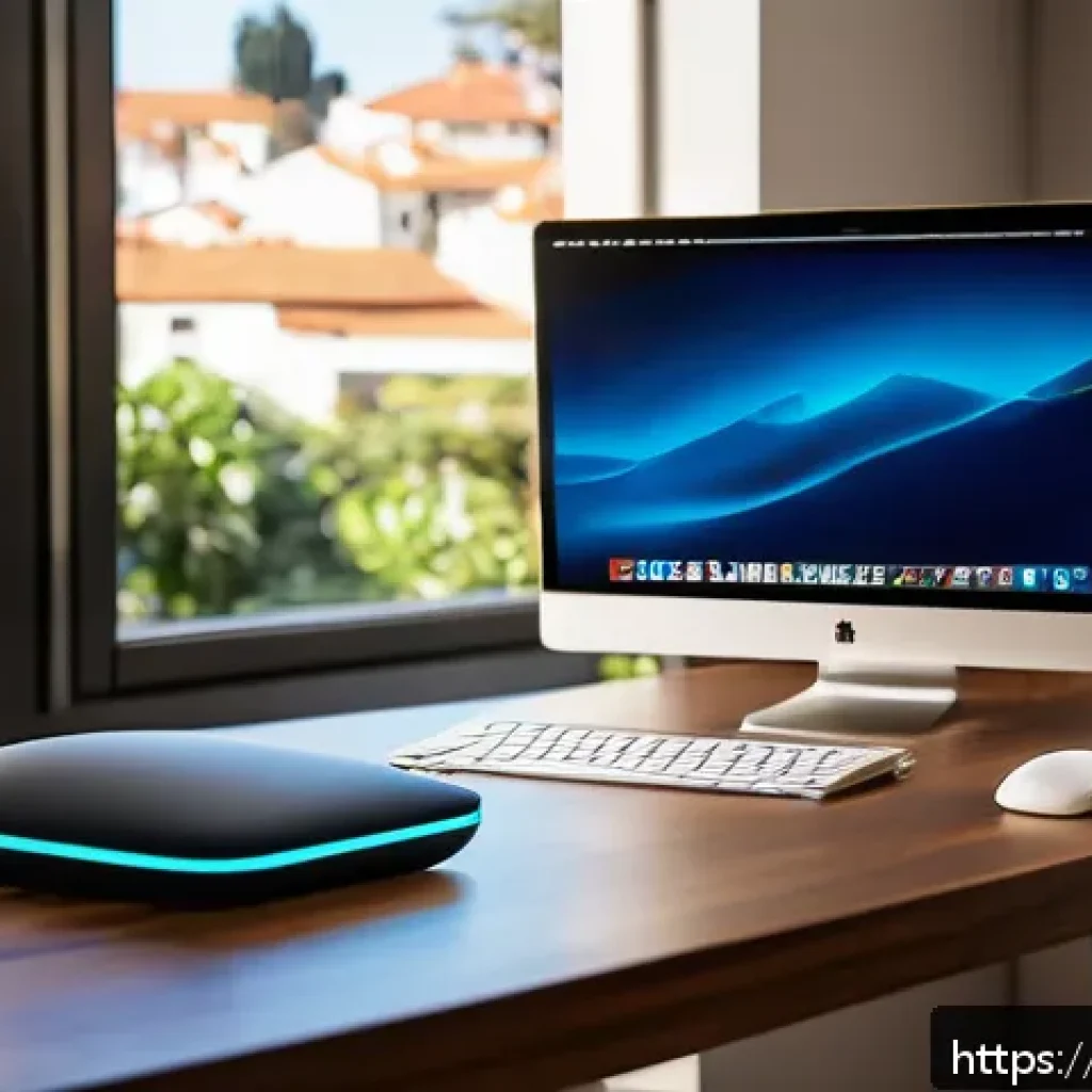윈도우와 macOS의 소프트웨어 호환성 - A modern home office setup showcasing a sleek MacBook running Parallels Desktop with a Windows 10 vi...