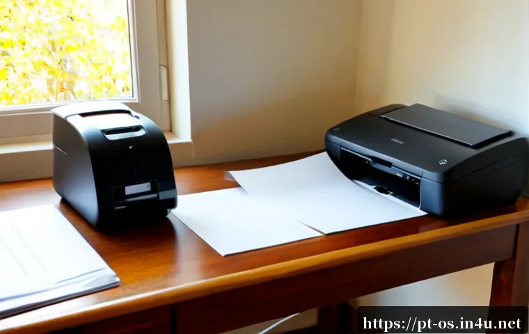Home 15 macOS에서 프린터 설치 및 설정 방법 - Photorealistic home office scene in Portugal, an older adult calmly setting up a compact wireless pr...